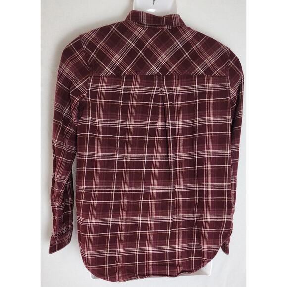 Sonoma Soft Flannel Shirt Womens Small Long Sleeve Button Down Plaid Pocket - Picture 2 of 12